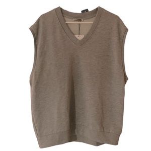 ZARA Men’s V-Neck Vest Gray Size Large Sleeveless Lightweight NWT